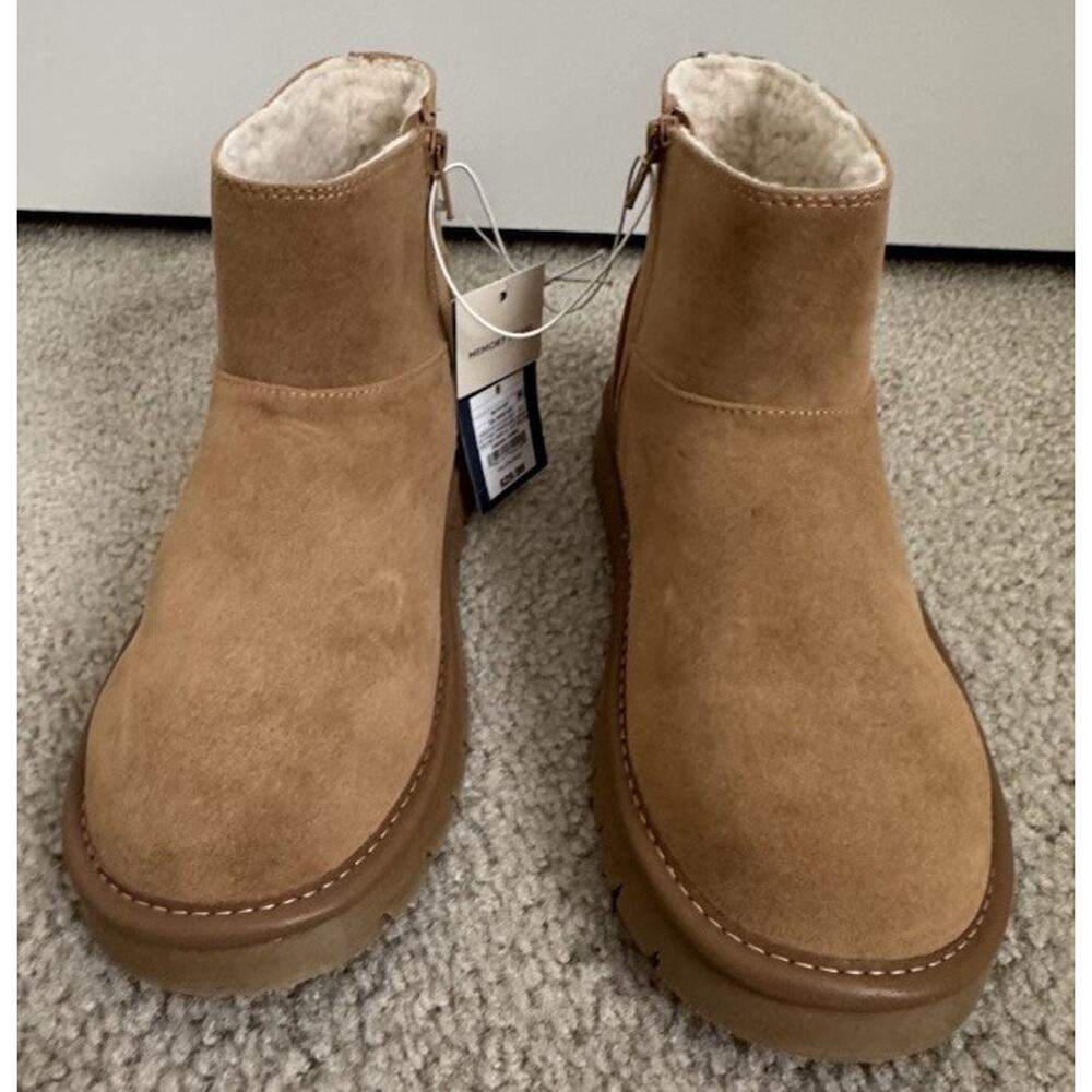 Universal Thread May Boots Womens 8 Tan Faux Suede Fur Lined Memory Foam NWT - Picture 2 of 12